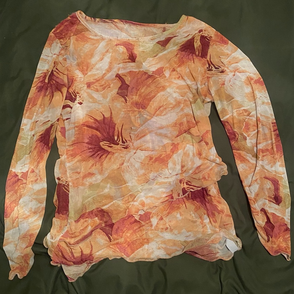 COPY - Vintage fairy floral ruffle blouse